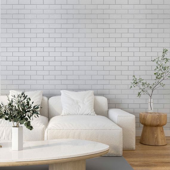 Панель стеновая 70*70cm*5mm белый кирпич с серебром (D) SW-00001502 | Зображення 6