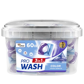 Капсули для прання Гірська свіжість 60шт (контейнер з ручкою) ProWash 2К