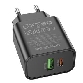 СЗУ BOROFONE BA88A, PD20W+Q3.0, 1xUSB-A+1xUSB-C, Black , Blister