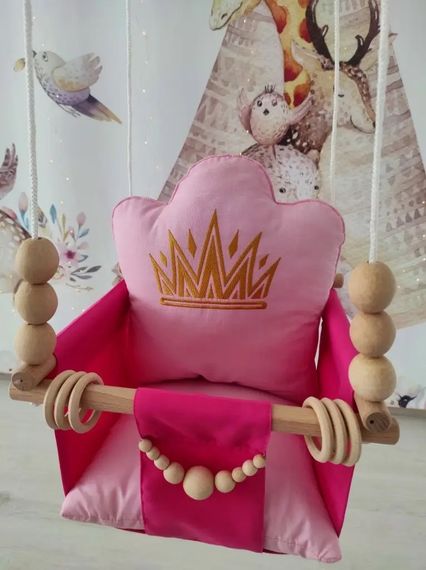 Дитяча підвісна гойдалка MasterWood з подушками Принцеса | Зображення 1