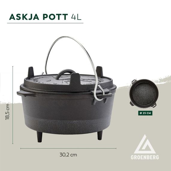 Казан з кришкою Groenberg Askja Pot 25 cm / 4 L Black (266016) | Зображення 7