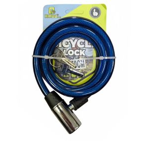 Замок велосипедний 185, 12*65 тросовий, 2 ключі. Колір: синій GJ-81