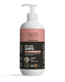 Делікатний шампунь-скраб для шерсті та шкіри собак та котів TAURO PRO LINE Ultra Natural Care Gentle Scrub Shampoo, 400 мл
