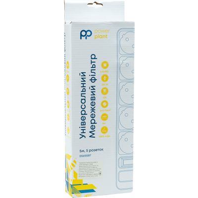 Сетевой фильтр питания PowerPlant 5м, 5 розеток, євро, 100% мідь (JY-1056/5B) (EX610587) | Зображення 2