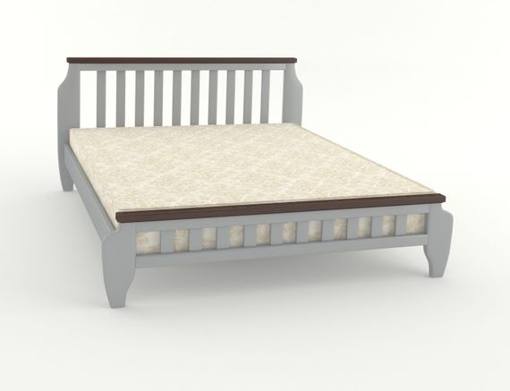 Односпальне ліжко Mebigrand Прага Світло-сірий (RAL 7040)/Горіх темний 90х190 см (MBG-1868)