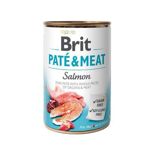 Вологий корм Brit Patе & Meat для собак з цілісними шматочками лосося 6шт * 400г