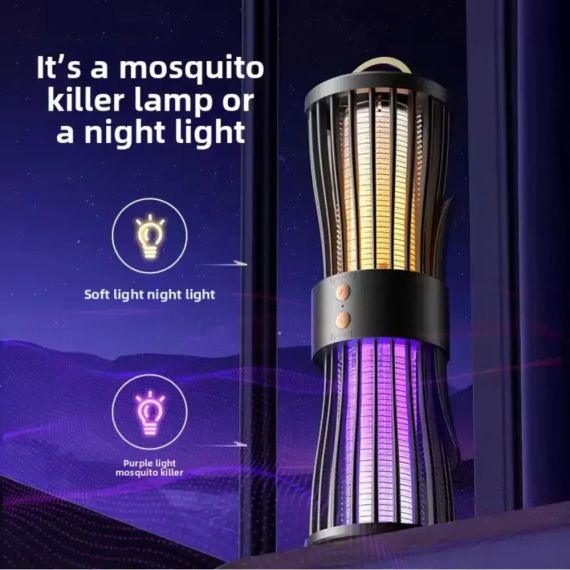 Бесшумная лампа-ловушка для комаров, ночник, зарядка через USB, LY-936 | Зображення 4