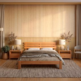 Двоспальне дерев&#039;яне ліжко Mebigrand Новара Вільха 160х200 см (MBG-4063)