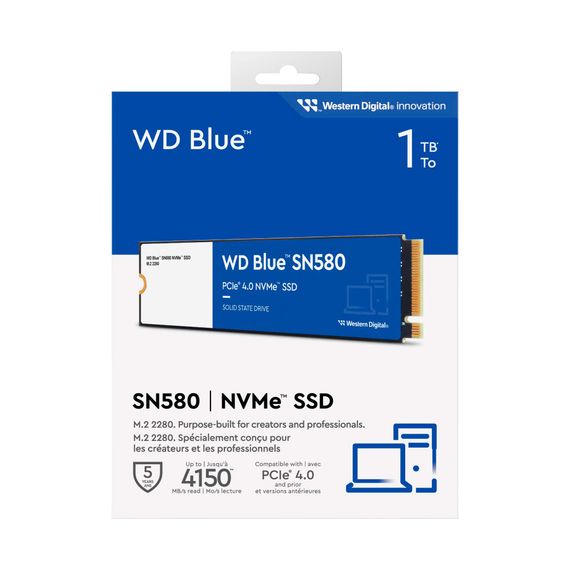 Накопичувач SSD M.2 2280 1TB SN580 Blue WD (WDS100T3B0E) | Зображення 3