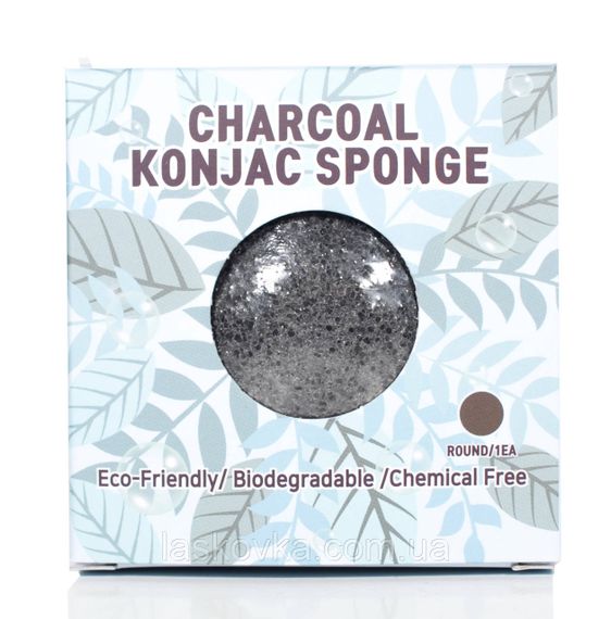 Очисний спонж коньяку Trimay Charcoal Konjac Sponge | Зображення 3