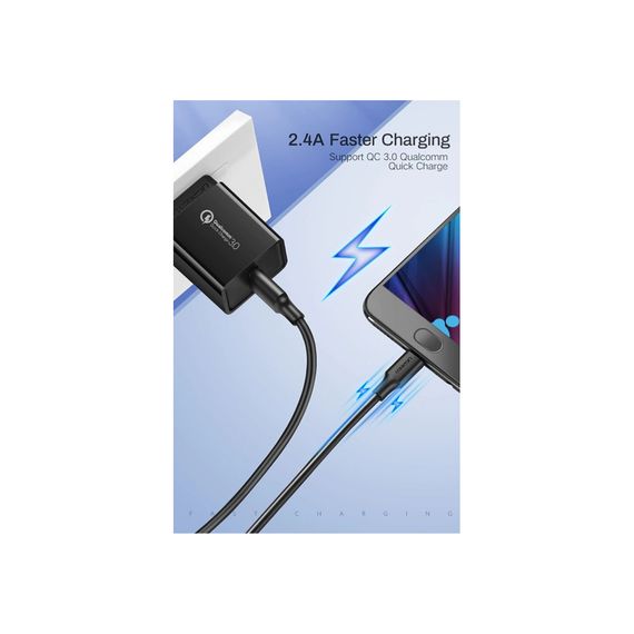 Дата кабель USB 2.0 AM to Micro 5P 3.0m 2A US289 black UGREEN (60827) | Зображення 2