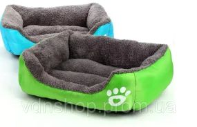 Лежанка - пуфик для кошек и собак Зеленая S(40*25)