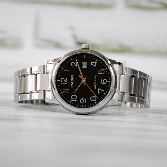 Японские кварцевые часы наручные мужские на стальном ремешке Casio MTP-V002D-1BUDF | Зображення 5