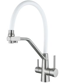 Змішувач для кухні Lidz Aria 020F3 з гнучким виливом з підключенням для питної води LDARI020F3WNK39480