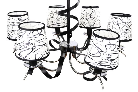 Люстра підвісна на 6 лампочок 25349 Чорний 50-90х65х65 см. | Зображення 4