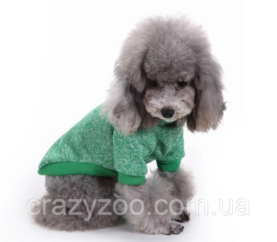 Кофта для собак и котов EcoToys Green L рябая зеленая A: 36 см B: 44 см C: 29 см L-7071 | Зображення 3