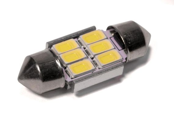 Світлодіодна лампа StarLight T11 6 діодів 5630 1 W 12 V WHITE / 31 mm / мультиполярна
