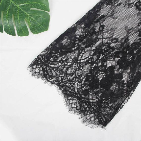 Халат черный под пояс и длинными кружевными рукавами Star Night стринги в комплекте, XL/2XL sexstyle | Зображення 3