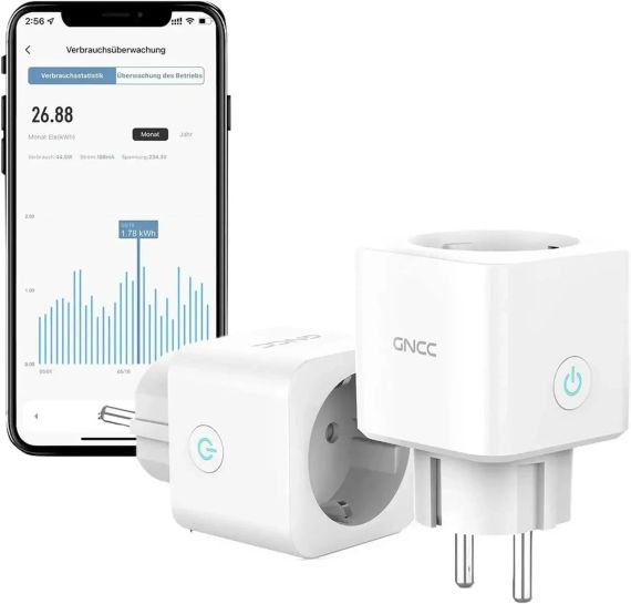 Розумні Wi-Fi розетки, набір GNCC GSP12 з моніторингом енергоспоживання 2 шт.