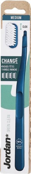 Зубна щітка Jordan Change Green Medium 4-head бірюзового кольору