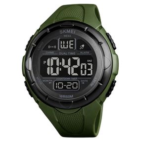Водостійкий тактичний годинник SKMEI 1656GN ARMY GREEN | Годинник армійський оригінал | Військовий EJ-368 тактичний годинник