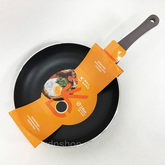 Сковорода для приготування їжі без олії WELL DONE WD-1014B 24 см, Універсальна сковорідка для готування SH-82 | Зображення 2