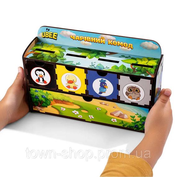 Деревянная настольная игра "Птицы" Ubumblebees (ПСД167) PSD167 сортер-комодик | Зображення 4