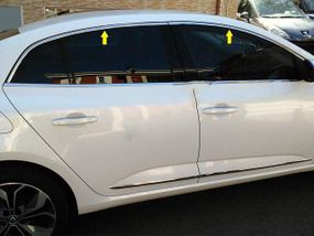 Верхня окантовка вікон (Sedan, 6 шт, нерж) OmsaLine - Італійська нержавійка для Renault Megane IV 2016-2024 рр