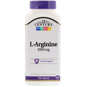 Аргінін 21st Century Health Care L-Arginine Maximum Strength 1000 mg 100 Tabs CEN-27086