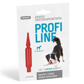 Краплі від бліх, кліщів та вошей Provet Profiline для собак 10-20 кг 1 піп