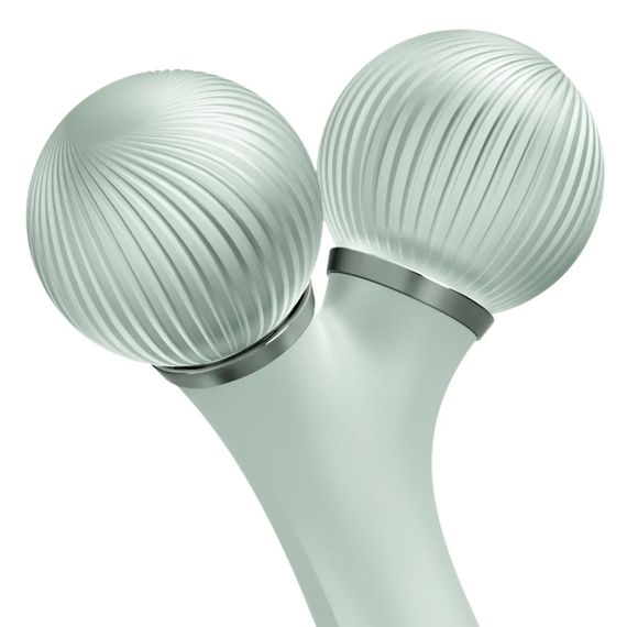Електронний ультразвуковий ролик для обличчя GESKE Sonic Facial Roller 4в1 gray, Зелений | Зображення 4