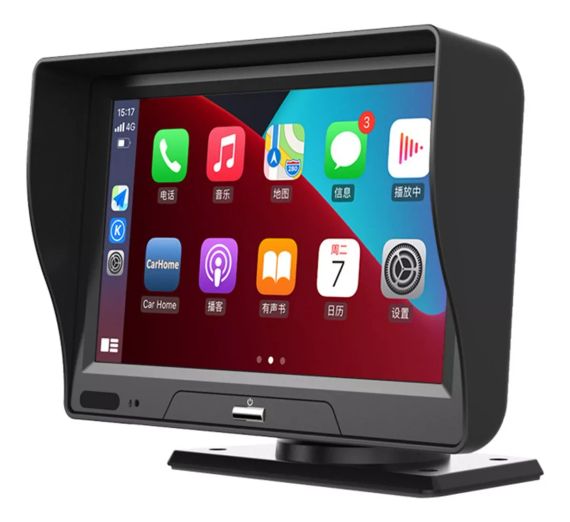CarPlay, Універсальний 7-дюймовий автомобільний, мультимедійний відеоплеєр із задньою камерою, портативний монит