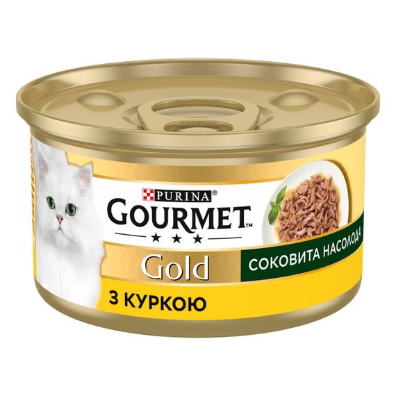 Влажный корм для котов с курицей в соусе Gourmet Gold, 85 гр