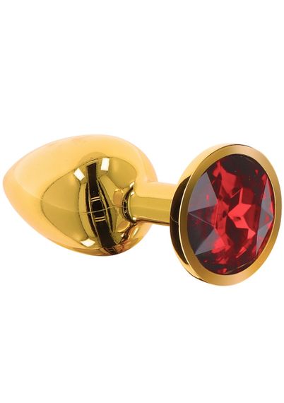 Анальна металева пробка золотиста L Butt Plug With Diamond Jewel Taboom Sex Aura