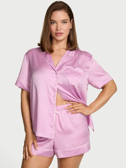 Пижама Victoria's Secret Signature Satin Heart Short Pajama Set (размер S) | Зображення 1