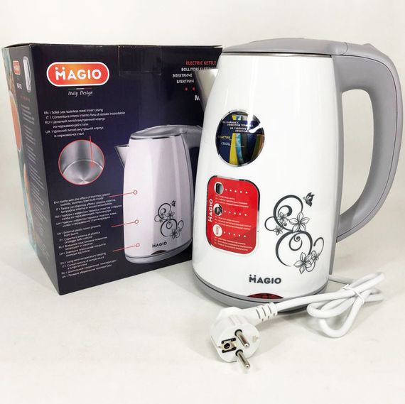 Електрочайник MAGIO MG-512, 1.7л, стильний електрочайник, чайник електро, NK-241 чайник дисковий | Зображення 4