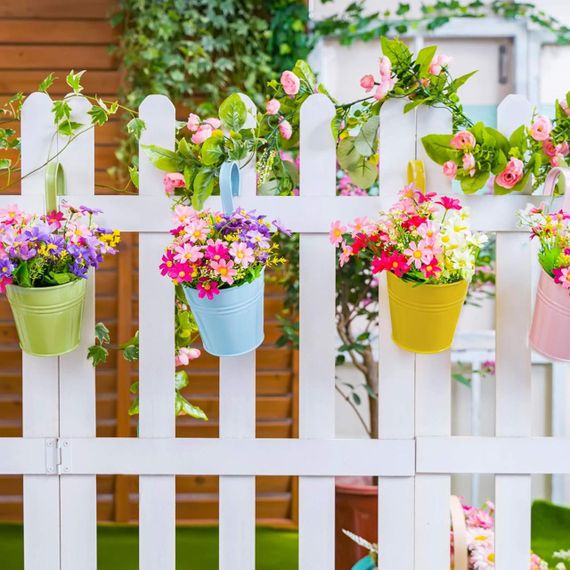 Набір металевих підвісних квіткових горщиків RIOGOO (8 шт, середній розмір) | Зображення 3
