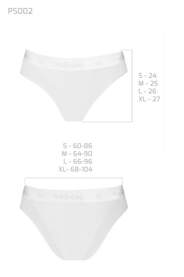 Трусики хлопковые с прозрачной вставкой Passion PS002 PANTIES, Белый, S, S, Маленький размер | Зображення 3