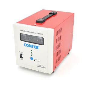 Стабілізатор напруги Conter MSER 5000 VA-V2/3750W однофазний, сервопривід, монтажу підлоги, LED дисплей, діапазон 130-260V,