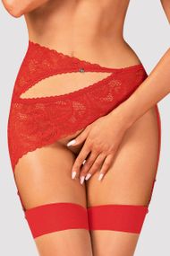 Пояс для панчох Obsessive Atenica Червоний XS/S