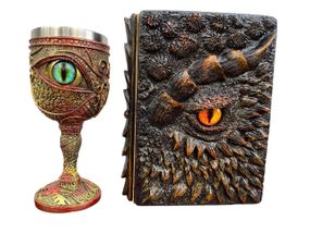 Подарунковий набір Келих 3D Око Зелений і Блокнот 3D «Жар Серця Дракона»