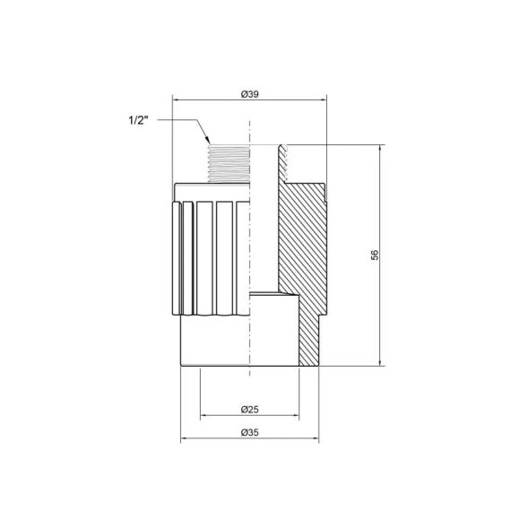 Муфта PPR Thermo Alliance 25х1/2" НР | Зображення 1