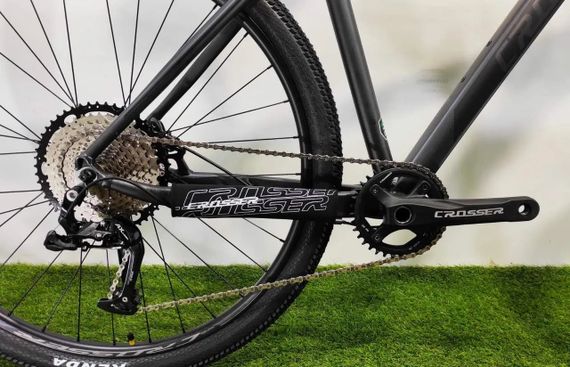 Велосипед горный 29" Crosser Solo рама 21", 1x12 L-TWOO AX, гидравлика Shimano MT200, воздушная вилка Зеленый | Зображення 6