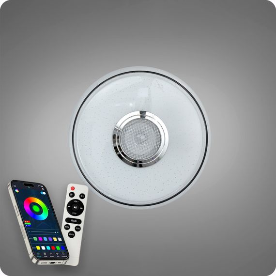 Люстра світлодіодна 517 Dlight RGB з пультом і  колонкою 45Вт Білий (02172) | Зображення 6