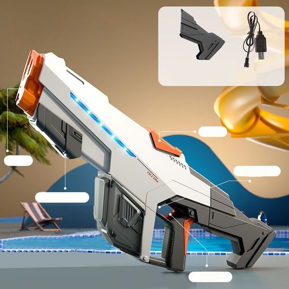 Водяний акумуляторний автомат Water Gun 2307 (650ml) with lithium battery White | Зображення 4