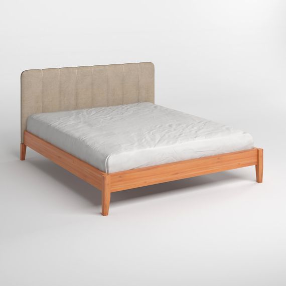 Двоспальне дерев&#039;яне ліжко Mebigrand Лондон ДК Яблуня/Аляска 23 (Бежевий) Б1 140х190 см (MBG-6551) | Зображення 1