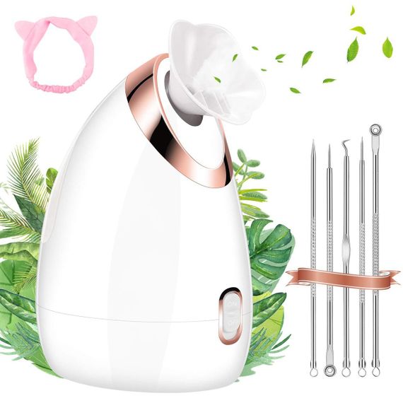 Паровий очищувач для обличчя Aiemok, глибоке очищення шкіри, нано-іонний зволожувач, парова сауна для обличчя