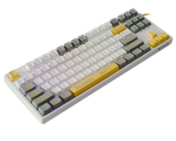 Механічна ігрова клавіатура Bloody S87 (Energy White), червоні світчі, RGB підсвічування клавіш, USB, білий | Зображення 2