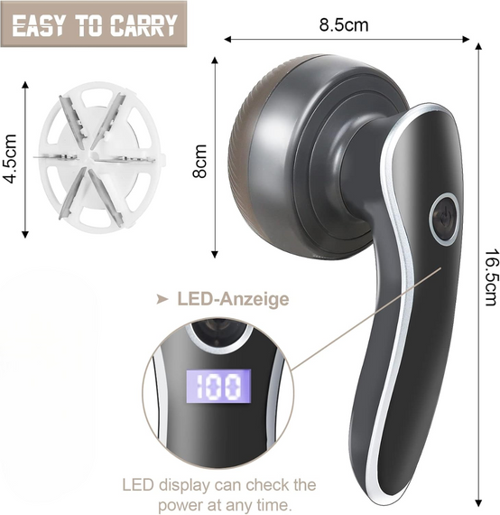 Электрический ремувер катышков GUBOOM, перезаряжаемый триммер для ткани с LED-дисплеем, для одежды и мебели | Зображення 1