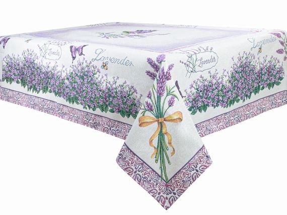 Гобеленовая скатерть на стол 140х320 см Lavander